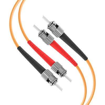 Fiber kábel ST-ST, 10m Duplex OM1(62.5/125µm), LSOH, 3mm, oranžový