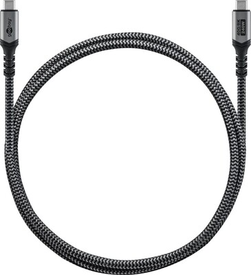 Kábel USB 4 Gen 3x2, Typ C CM/CM 0.5m, 40Gbps, PD 240w 48V5A, oplet, čiernosivý
