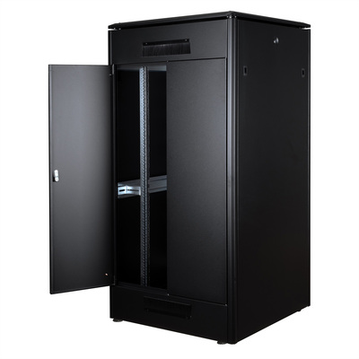19" Rack na podlahu 32U, 1609x800x800mm (HxWxD), PRO, sklenené dvere, čierny