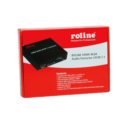 HDMI Audio Extraktor, digital: toslink (S/PDiF), analog: 4x 3,5mm jack, čierny
