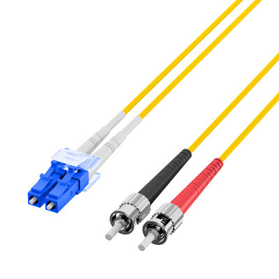 Fiber kábel LC-ST, 0.5m Duplex OS2(9/125µm), LSOH, 2mm, žltý