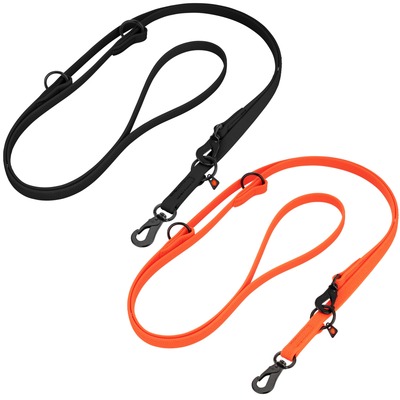 Vodítko prepínacie pogumované, Footballgrip, 16mm/2.5m, nerezová karabína, oranžové, HS