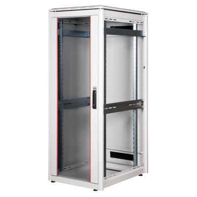 19" Rack na podlahu 32U, 1609x600x800mm (HxWxD), PRO, sklenené dvere, sivý