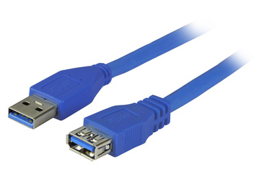 Kábel USB 3.2 Gen 1, A-A M/F 5m, 5Gbps, predlžovací, čierny, Premium