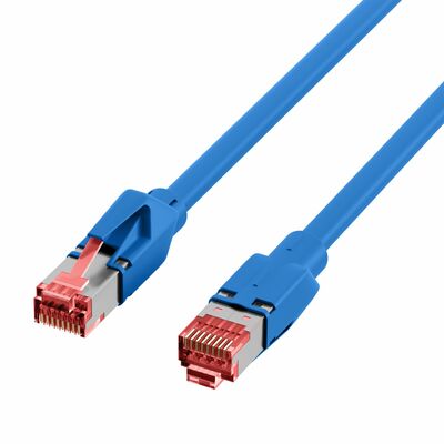 S/FTP (PiMF) Patchkábel LSOH 0.5m cat.6a, modrý, Cu UC900 s TM21