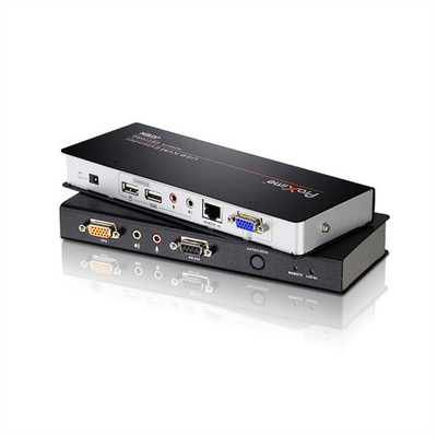 Predĺženie KVM cez TP do 300m, VGA, USB, RS-232, Audio (3.5mm jack), Dual Remote (lokálne ovládanie)