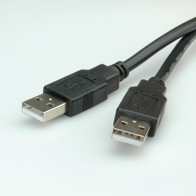 Kábel USB 2.0 A-A M/M 1.8m, High Speed, čierny