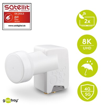 Konvertor LNB Twin, DVB-S, DVB-S2, 4K, 3D