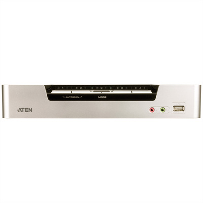KVM switch/prepínač 4PC, HDMI, USB, audio, USB hub2.0