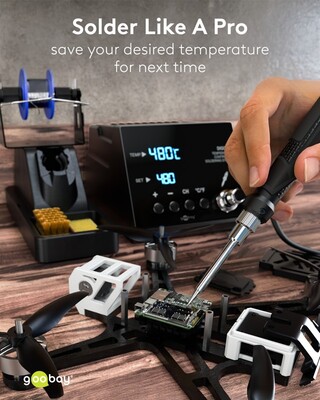 Elektrická spájkovačka 70 W, profi digitálna s LCD displejom, 160–480°C, čierna