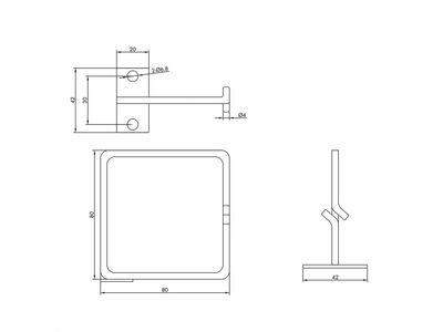 19" vyväzovacie oko 80x80mm, nerez, OFFSET, bočný vstup