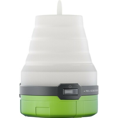 Malá LED lampa, fluorescentná,  prenosná, 4 módy svietenia (100%, 50%, "sviečka" a RGB), 3xAAA