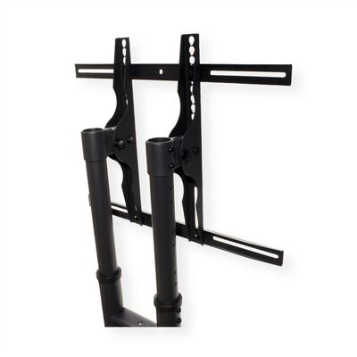 Držiak na kolieskach pre TV 32-100", s policou, výška 116-185cm, max 125kg, VESA do 800x600, čierny