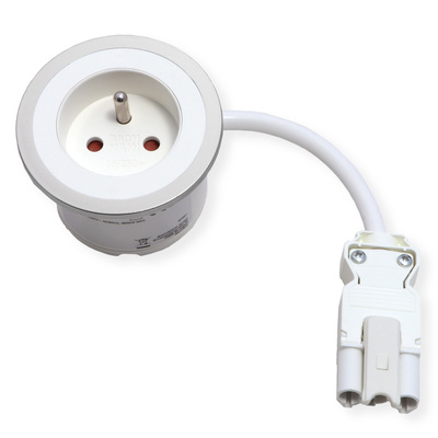 PIX 1xUTE 230V, 0.2m kábel 1.5mm², GST18, čierna + nerez krúžok v balení