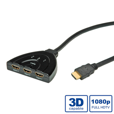 Video selektor/switch HDMI 3IN/1OUT prepínanie cez tlačidlo