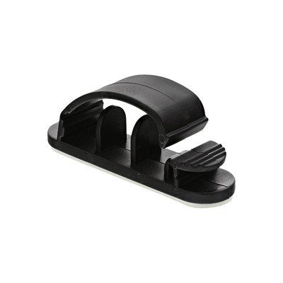 Káblová príchytka pre kábel, samolepiaca, 2.8cm, čierna, 10ks/bal