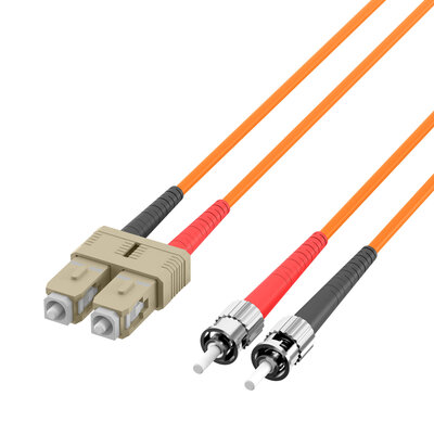 Fiber kábel SC-ST, 10m Duplex OM2(50/125µm), LSOH, 3mm, oranžový