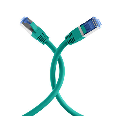 S/FTP (PiMF) Patchkábel LSOH 0.25m cat.7, zelený, Cu, SuperFlex