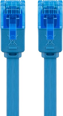 UTP Patchkábel 0.5m cat.6a, modrý, plochý, Cu