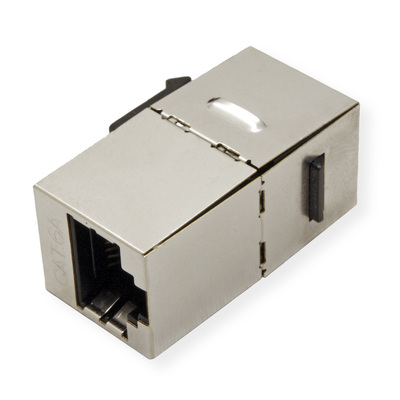 Konektor Keystone cat.6a, tienený, strieborný, SPOJKA RJ45, slim