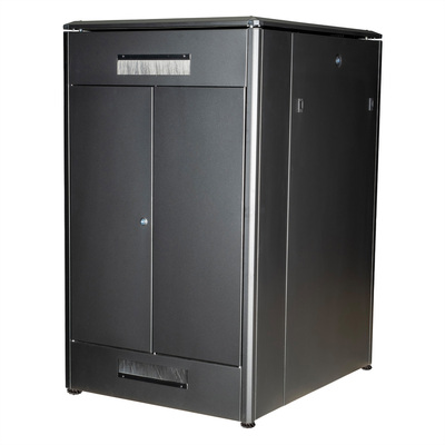 19" Rack na podlahu 26U, 1342x800x1000mm (HxWxD), PRO, sklenené dvere, čierny