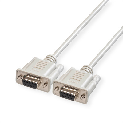 Kábel linkový 9pin F/F 1.8m, null modem, prepojovací, tienený, sivý