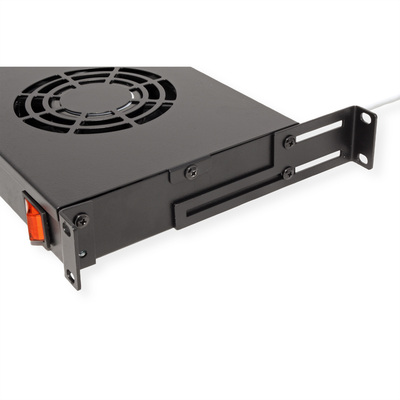 19" Ventilačná jednotka, 2 vetráky, 1U, s termostatom, čierna