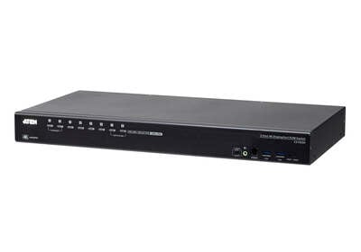 KVM switch/prepínač 8PC, DisplayPort, USB 3.0, OSD, DP+HDMI output 4K@60Hz, audio