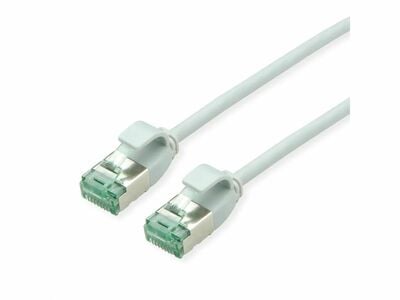 U/FTP Patchkábel LSOH TPE 0.15m cat.6a, sivý, slim, Cu, Flex Cable, Roline Recycled Material