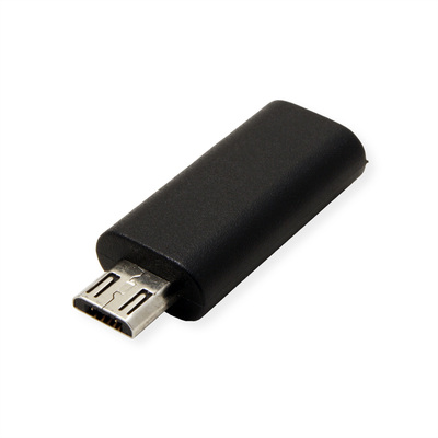 Adaptér USB 3.2 Gen 2, C-Micro-B (2.0) F/M, 480Mbps, priamy, čierny