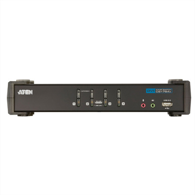 KVM switch/prepínač 4PC, DVI-D, USB, USB hub, audio