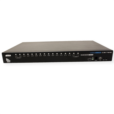 KVM switch/prepínač 16PC, HDMI, USB, audio, USB hub2.0