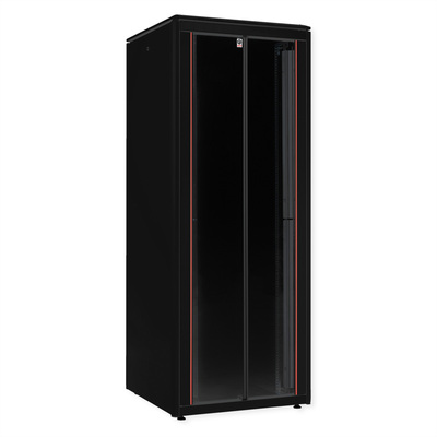 19" Rack na podlahu 47U, 2276x800x800mm (HxWxD), PRO, sklenené dvere, čierny