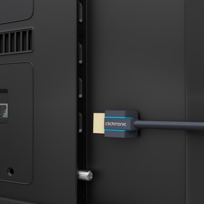 Kábel HDMI M/M 1.5m, High Speed+Eth, 4K@60Hz, HDMI 2.0, 18G, pozl. konektor, modrý, Slim, C