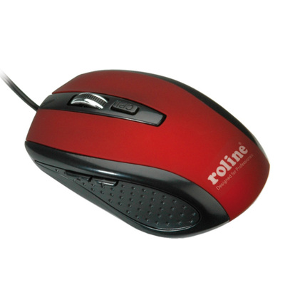 Myš USB optická, čierno-červená