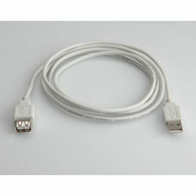 Kábel USB 2.0 A-A M/F 3m, High Speed, predlžovací, biely