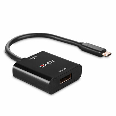 Adaptér USB 3.1 Typ C na DisplayPort 1.4 (4K@144Hz UHD), čierny, 21cm 