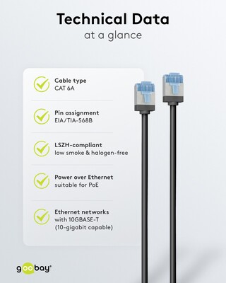 U/FTP Patchkábel LSOH TPE 0.15m cat.6a, čierny, slim, Cu, Flex Cable, Eco obal