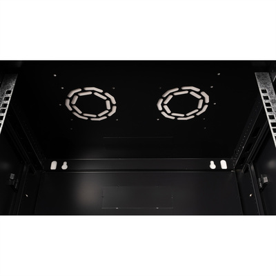 19" Rack na stenu 12U, čierny, 645x600x450 mm (HxWxD), odnímateľné bočnice