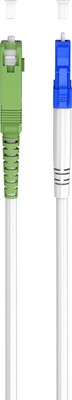 Fiber kábel LC-SC/APC, 0.5m Simplex OS2(9/125µm), LSOH, G657.A2, ohybný, 3mm, biely