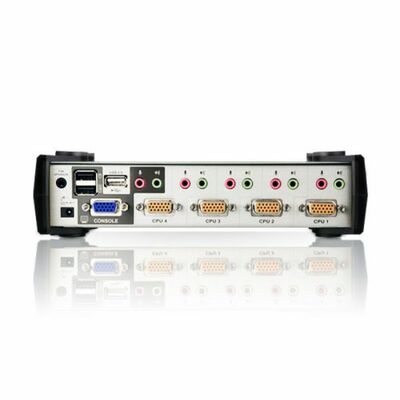 KVM switch/prepínač 4PC, VGA, USB, USB hub, audio, HotKeys, OSD, Pushbuttons