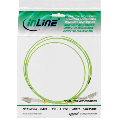 Fiber kábel LC-LC, 5m Duplex OM5(50/125µm), LSOH, 2mm, zelený