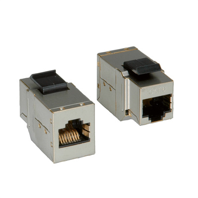 Konektor Keystone cat.6, tienený, strieborný, SPOJKA RJ45