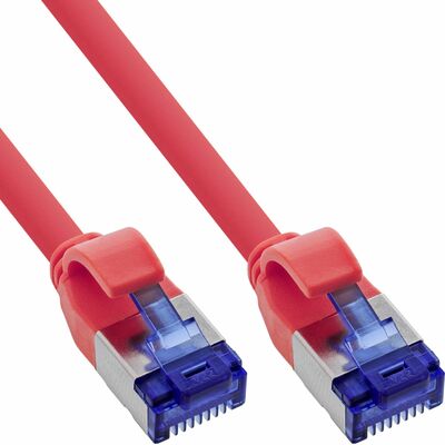 S/FTP (PiMF) Patchkábel LSOH TPE 10m cat.6a, červený, slim, Cu, flexiblný