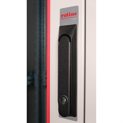 19" Rack na podlahu 26U, 1300x600x600mm (HxWxD), BASIC, sklenené dvere, sivý