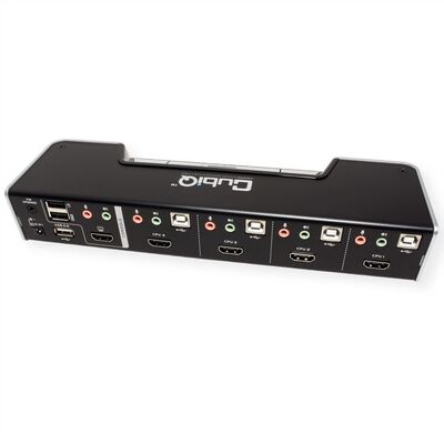 KVM switch/prepínač 4PC, HDMI, USB, audio, USB hub2.0