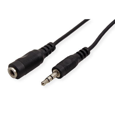 Kábel 3.5mm stereo jack M/F predlžovací 5m, čierny