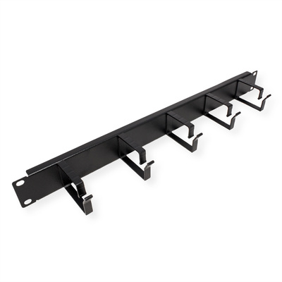 19" Panel vyväzovací, organizér, lišta 5x oko (Typ G) 60mm, kovový, čierny RAL9005