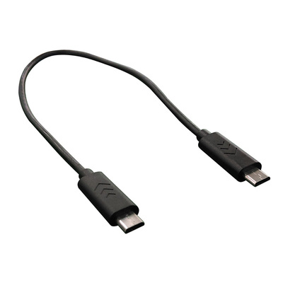 Kábel USB 2.0 MICRO-B M/M 0.3m, High Speed, čierny, napájací