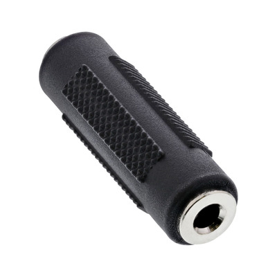 Adaptér 3.5mm stereo F/F, spojka, plastový, čierny